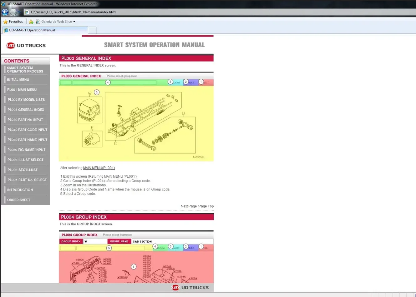 2015 Nissan UD Trucks EPC Parts catalog software 