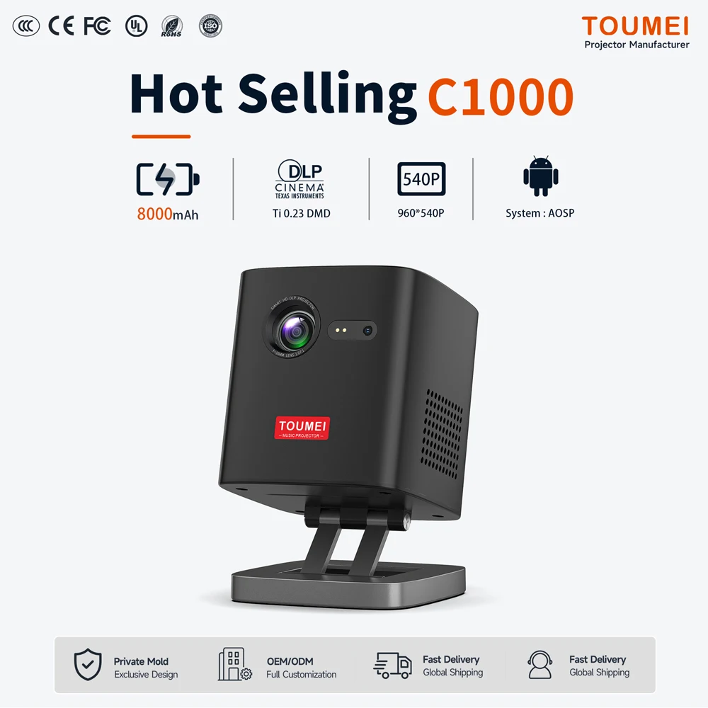 Portable Mini Projector Supplier Android Type-C Keystone Media Player Android Purchase Wholesale