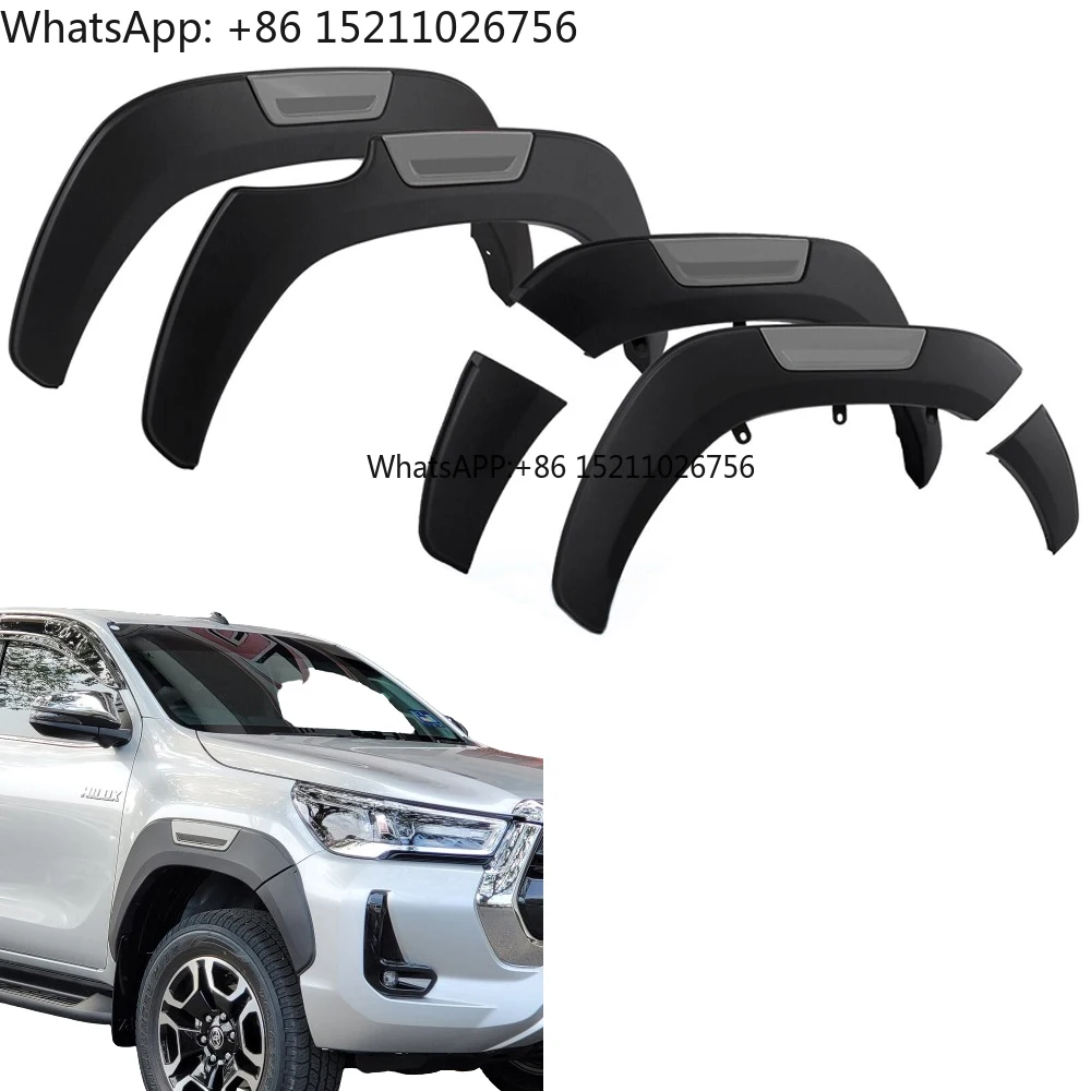 Accesorios de coche con superficie de capa gris, bengalas de guardabarros, arco de rueda para Toyota Hilux Revo 2021 2022 2023