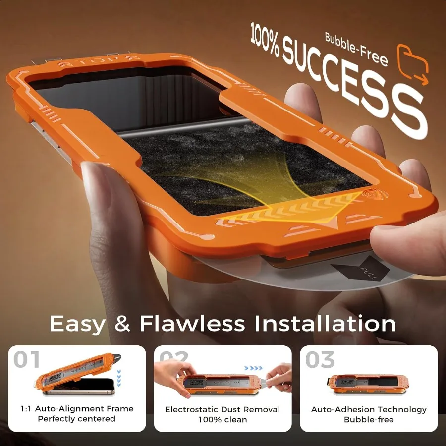 واقي شاشة NeverBreak 9H+ Hardn لهاتف iPhone 16 Pro Max 12FT حماية عسكرية من الدرجة المقاومة للخدش والقطط 16 P