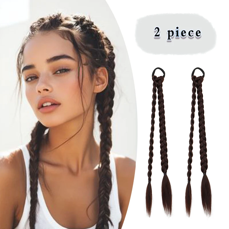 Synthetische lange gerade süße coole Haarperücke Zöpfe Haar Twist Zöpfe Frauen Hairwear Zubehör – Detail 5