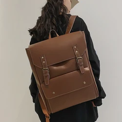 PU Leather Woman Backpack Designer Female Rucksack Vintage Large Capacity School Bag for Teenage Girls Luxury Men Backpacks