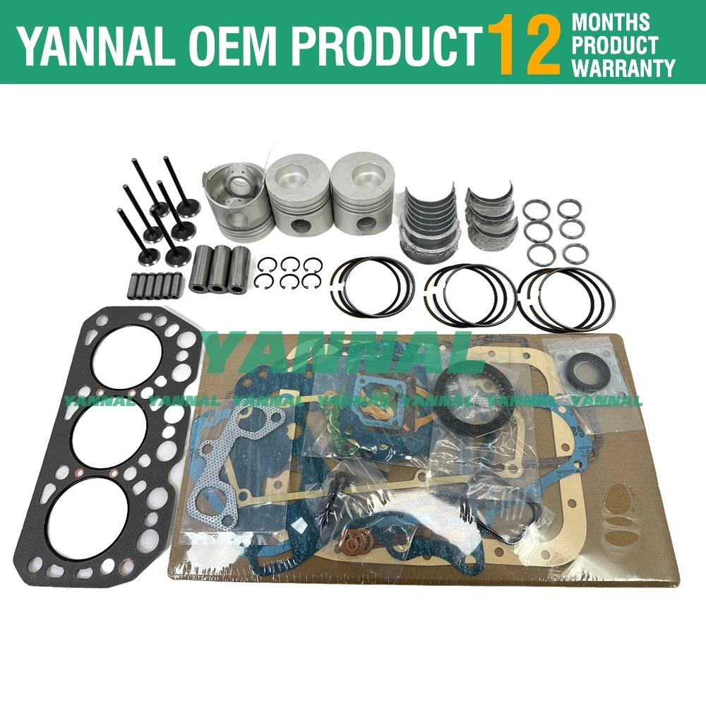 K3M Overhaul Rebuild Kit (No Liner) For Mitsubishi Engine MT300 MT301D Excavator