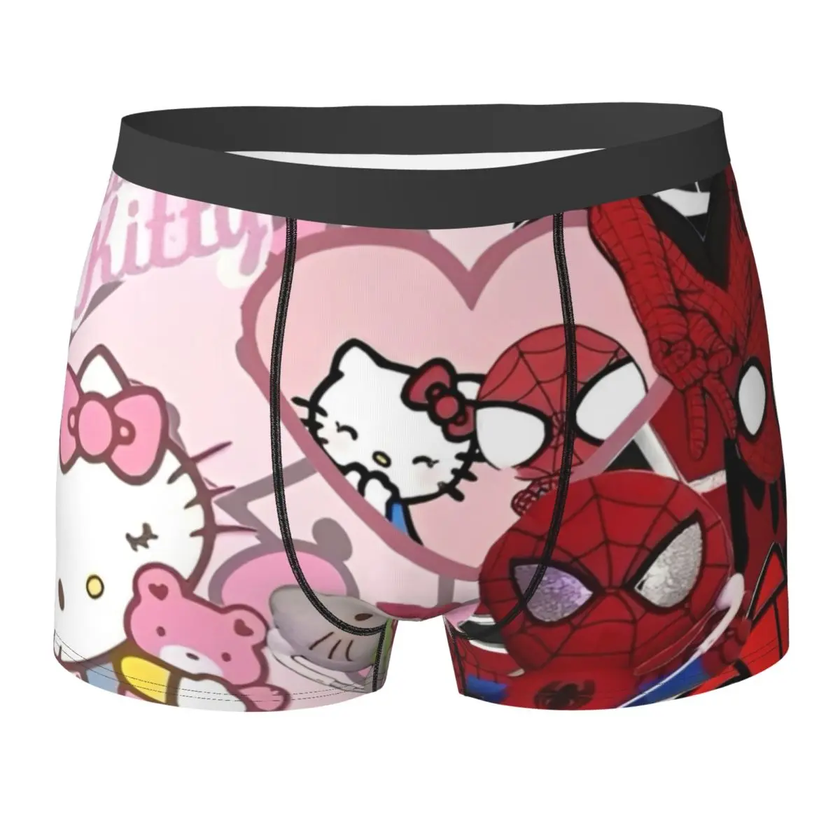

Нижнее белье «Человек-паук», японские мужские шорты «Hello Kitty», эластичные трусы, популярный дизайн, трусики большого размера