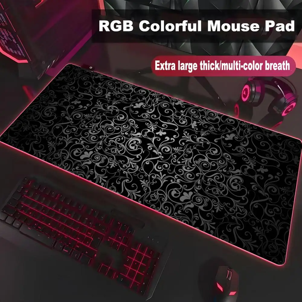 

XAXC Kawaii Japanese Clouds Large Gaming Mousepad Non-Slip Black Desk Mat Rubber Office Carpet for Laptop Computer