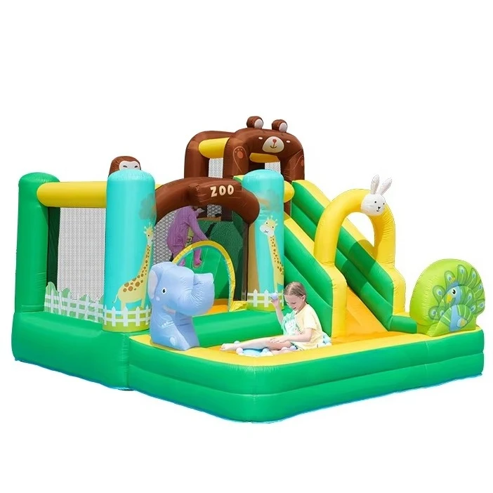Inflatable bounce frame with slide Castle jumper Inflatable bounce frame with blower
