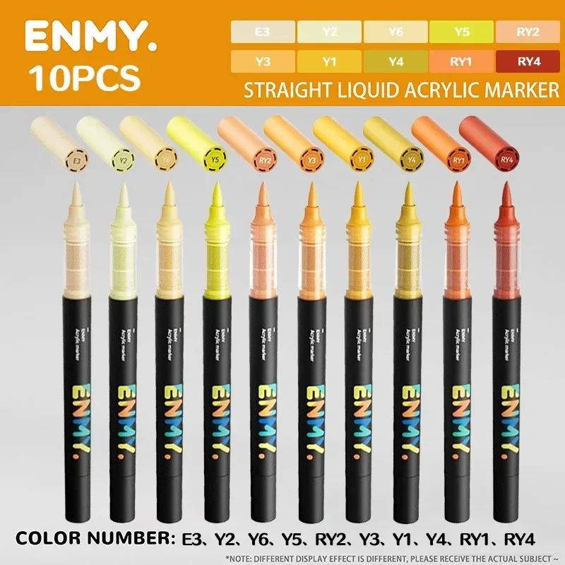ENMY 1/10/80 Colors Direct Liquid Acrylic Markers Soft Tip Non-Transparent Blendable Art Markers School Supplies Stationery