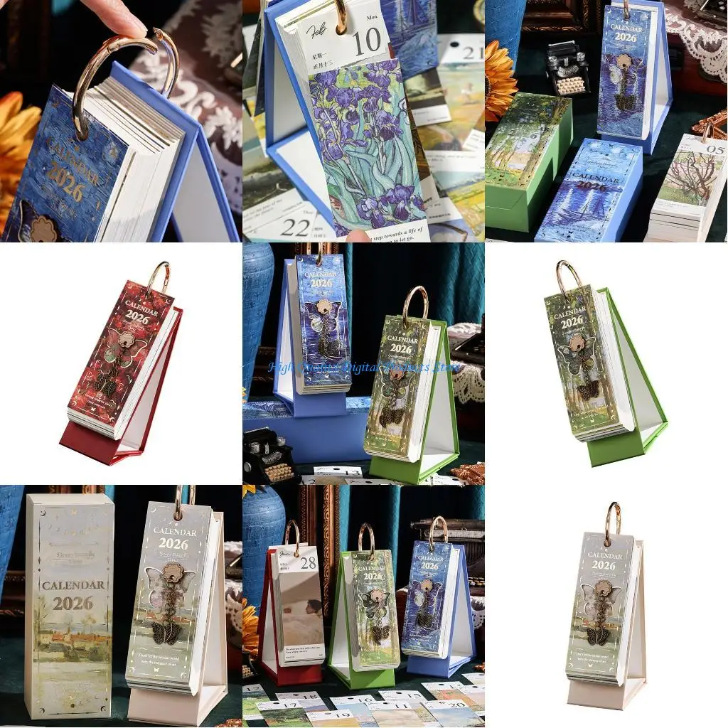 

U2JE 2026 Мини Ежедневный Настольный Календарь Ежедневник Планировщик Домашнего Офиса Декоры Настольный Органайзер Откидной