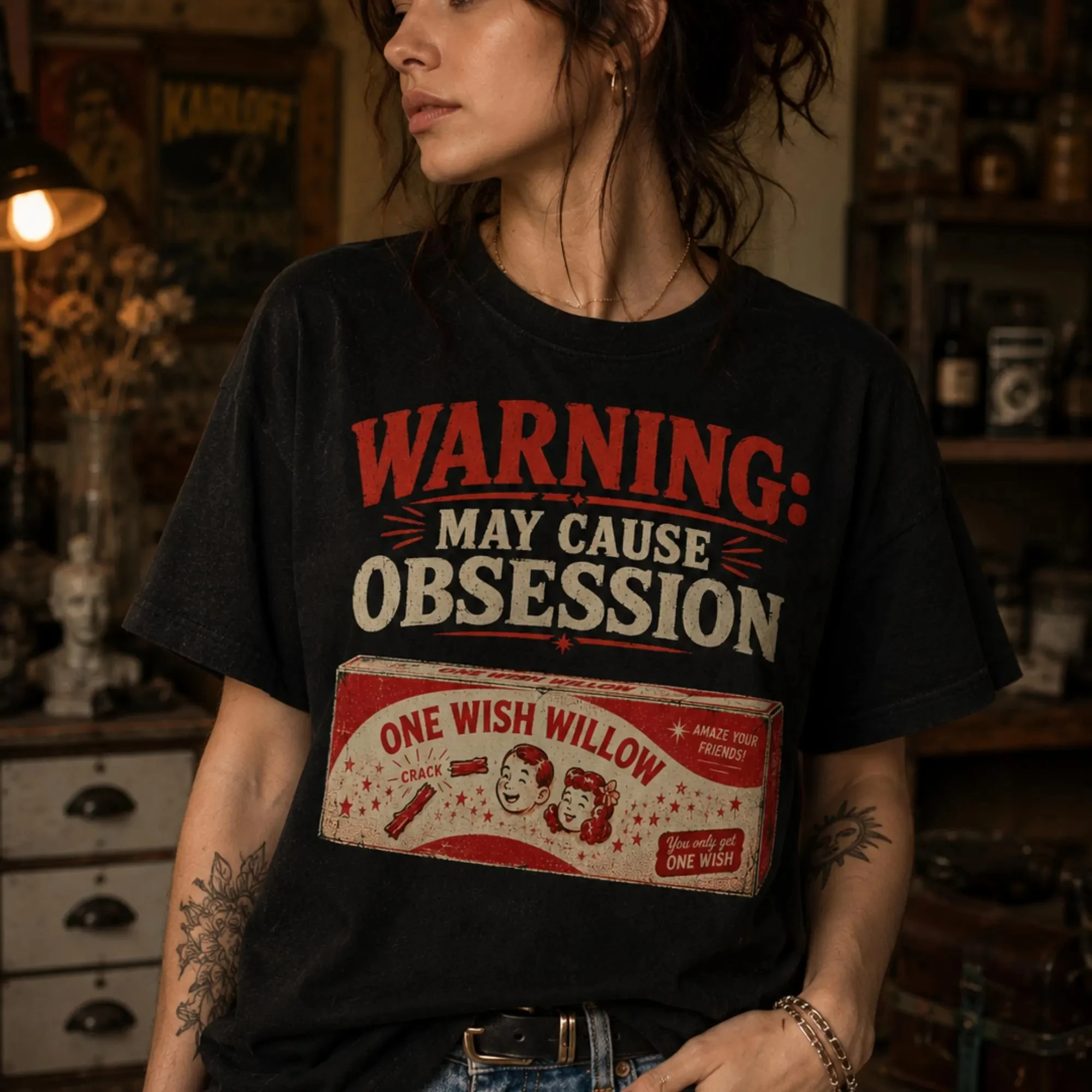 Warning May Cause Obsession T-shirt Men's Women's Summer Cotton Clothing Fashion Oversize Short-sleeved Top Unisex Streetwear