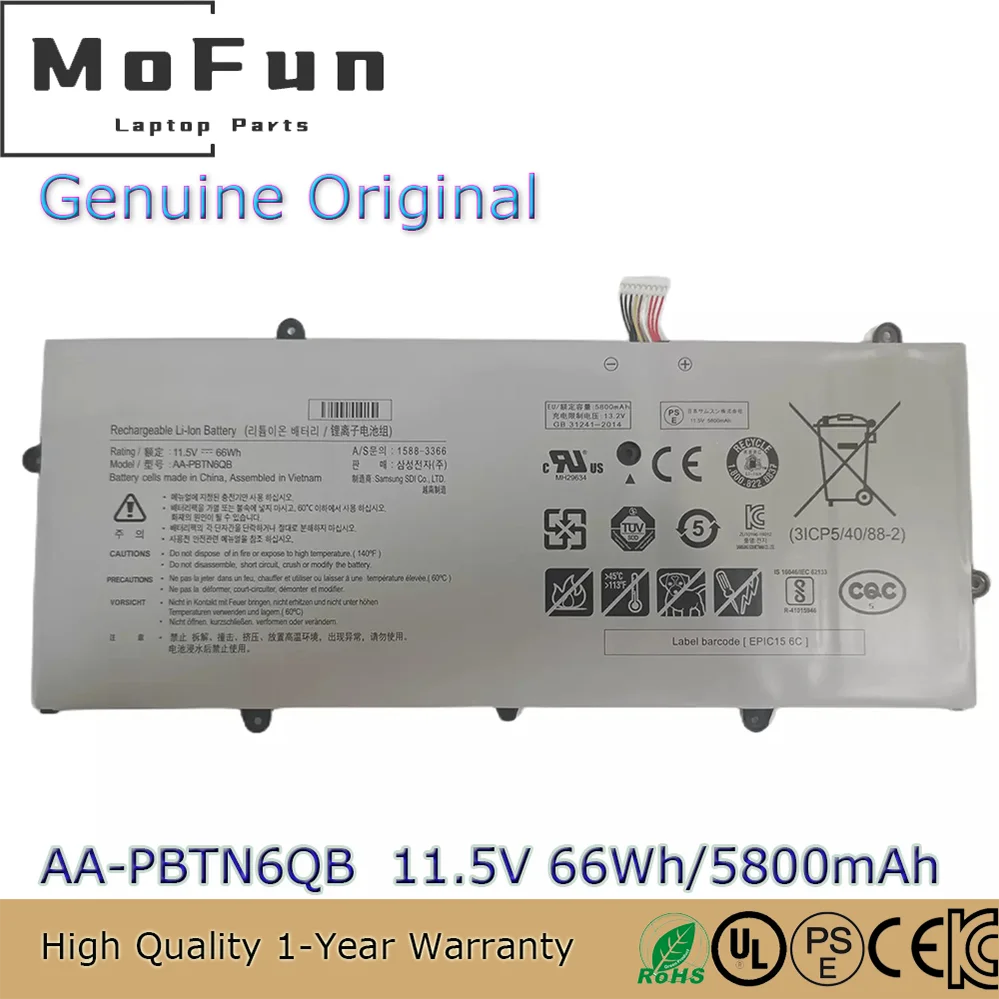 

Genuine AA-PBTN6QB Battery for Samsung NT900X5N-X78L NP900X5N-K03 NP900X5N-L01US