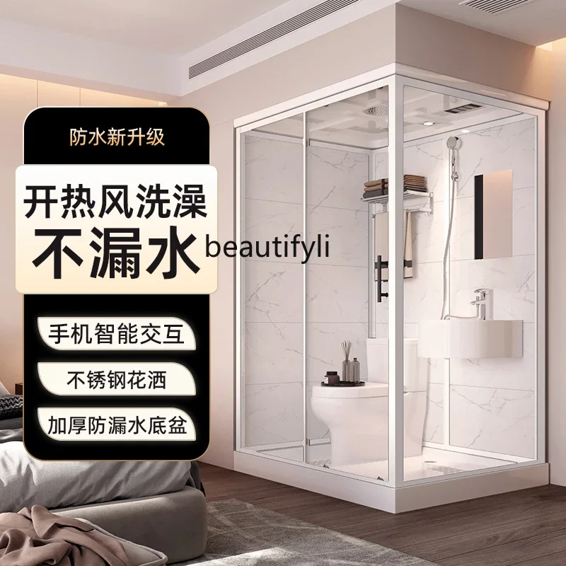 NQ Squatting pit integrated shower room with toilet rural winter bath room household bath room