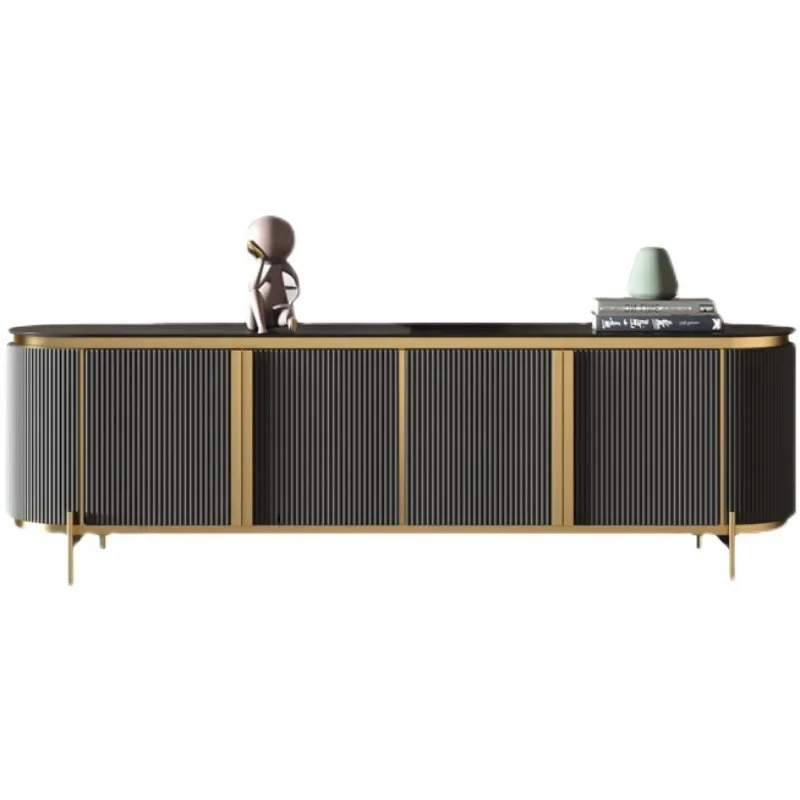 

TV cabinet coffee table combination simple modern household living room marble floor cabinet small apartment