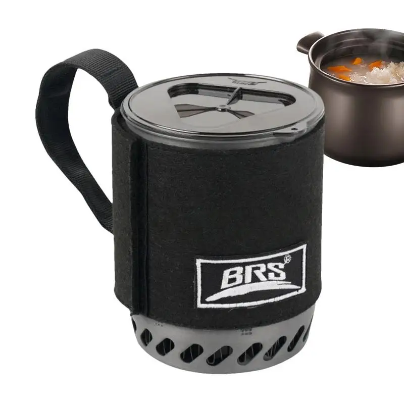 BRS Camping Pot Stove With Heat Exchanger BRS-61 Jet Boil Gas Stove Quick Burn Coffee Cup Furnace Backpacking Camp Burner