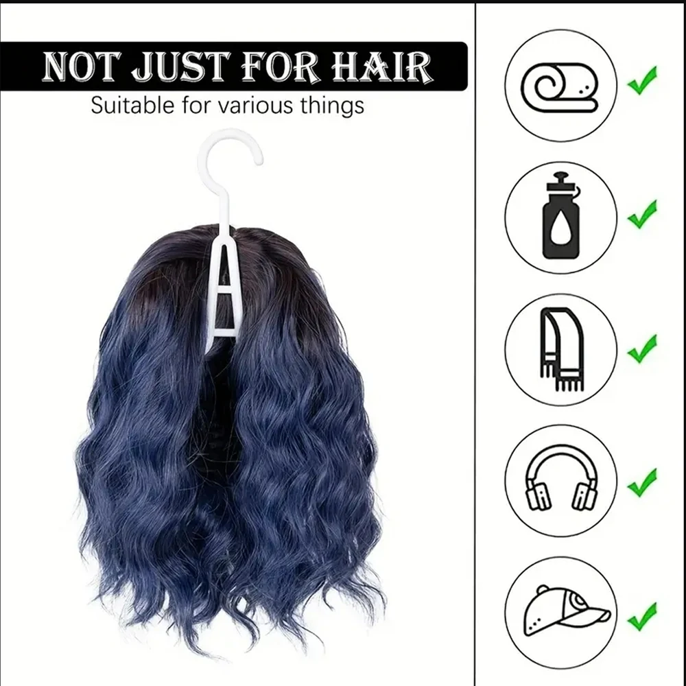 Plastic Wig Hangers Portable Wig Hanger-Stylish And Convenient Wig Black Wig Hooks Convenient storage for Multiple Wig view 4