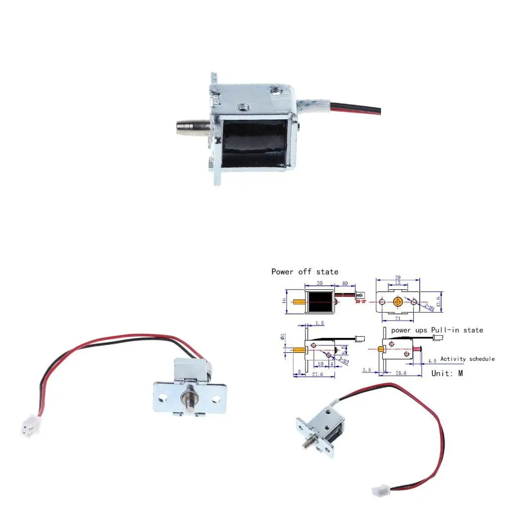  Dc12V 0.5 A Solenoid Electromagnetic Electric Lock Mini Door Drawer Tongue Down