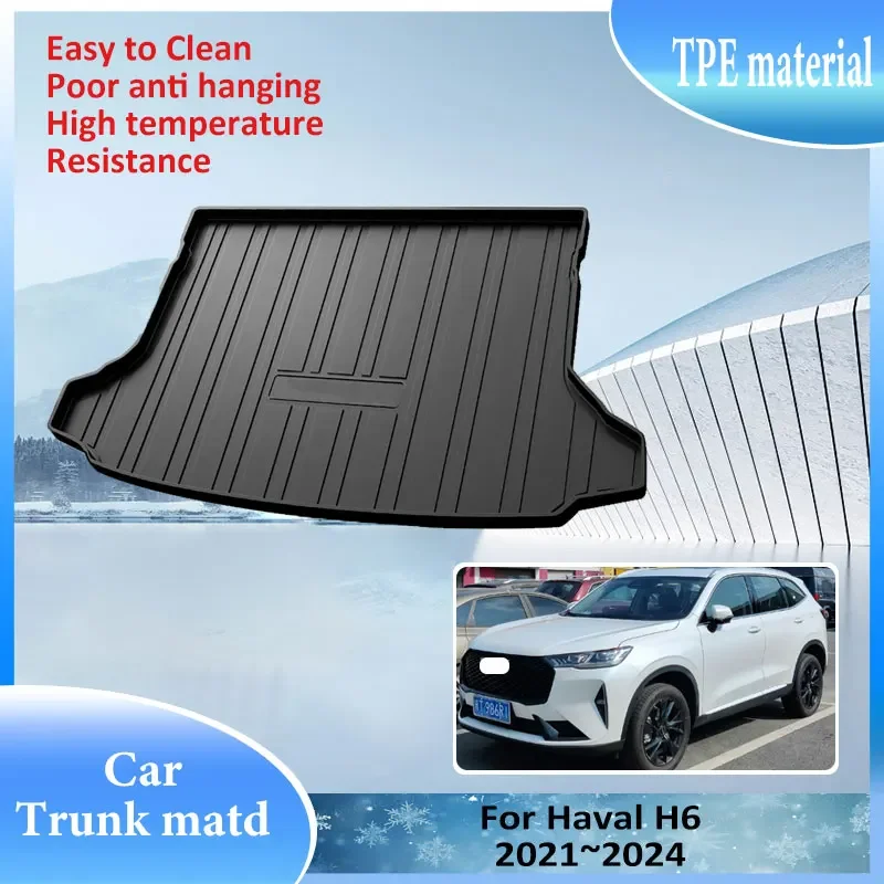 TPE Material Trunk Mat Rear For Haval H6 2021~2024 Anti scratch Waterproof Protector Storage Pad Rear Boot Cargo Liner Covers