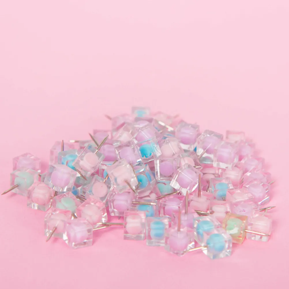 80Pcs Bright Push Pins Assorted Candy Colors Plastic Thumb Tacks Secure Easy Remove for Bulletin Board Home Office School