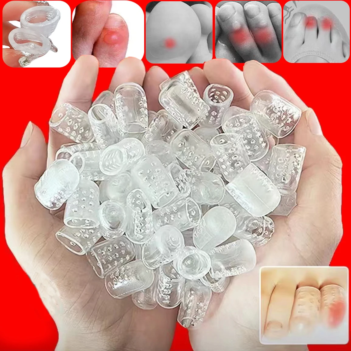 Silicone Toe Caps Anti-Friction Breathable Toe Protector Size Adjustable Prevents Blisters Toe Caps Cover Protectors Foot Care