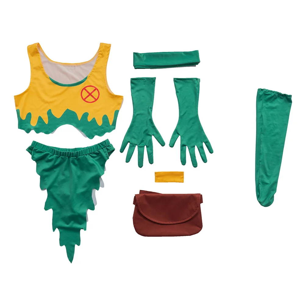 Rogue Cosplay Kostüm Sexy Crop Top Röcke Anzug Erwachsene Frauen Halloween Karneval Party Outfits