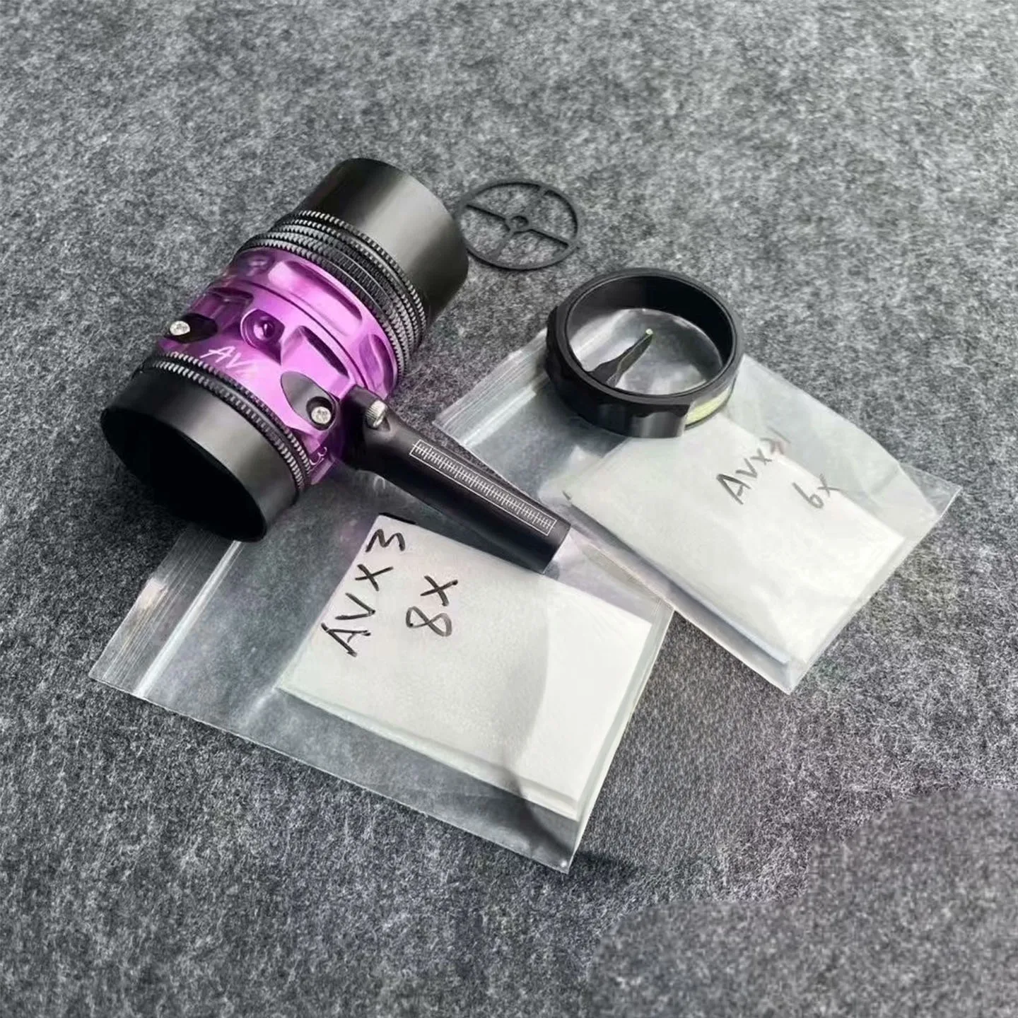 Mira telescópica Axcel AVX-31 para tiro con arco, pin de fibra intercambiable rojo/verde, lente compatible 6X 8X, anillo 019, pin de fibra óptica, mira compuesta