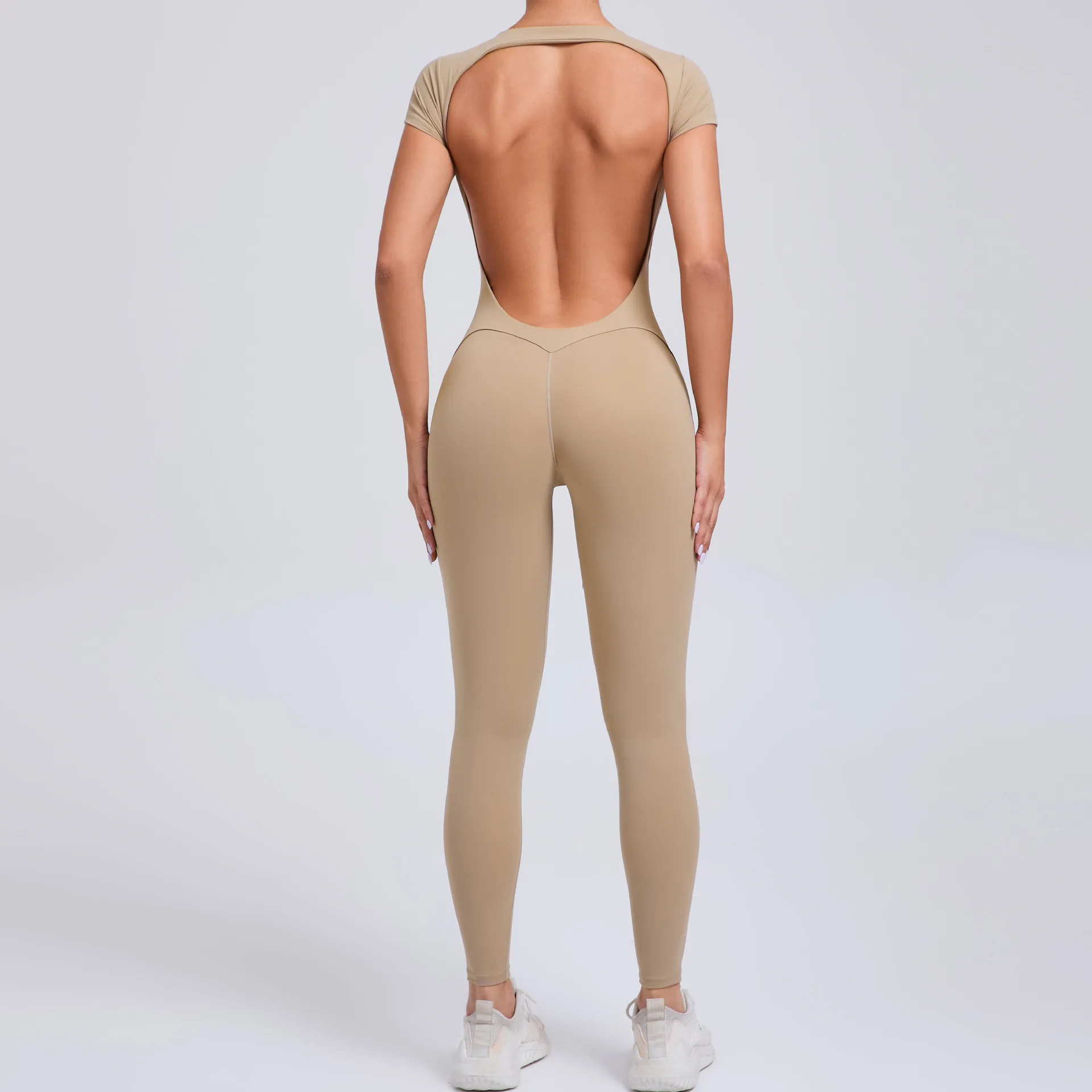 Yoga Suit Women's Jumpsuit One Piece Sports Suit Short Sleeve Gym Clothes Push Up Training Fitness Yoga Bodysuit Sportswear image 5