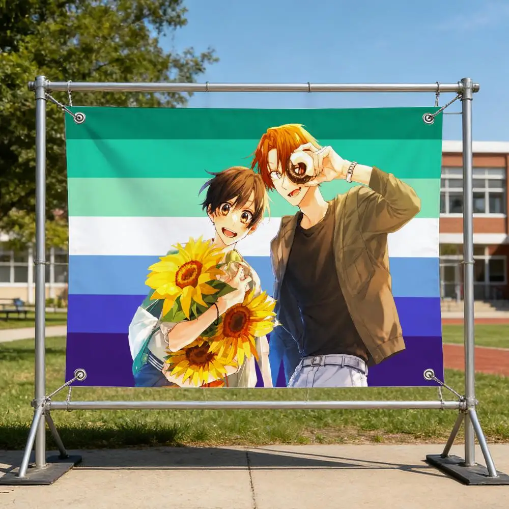 Anime Dark Modern Sasaki and Miyano Flags Specialized for indoor and outdoor home decorations, outdoor camping, and bar parties