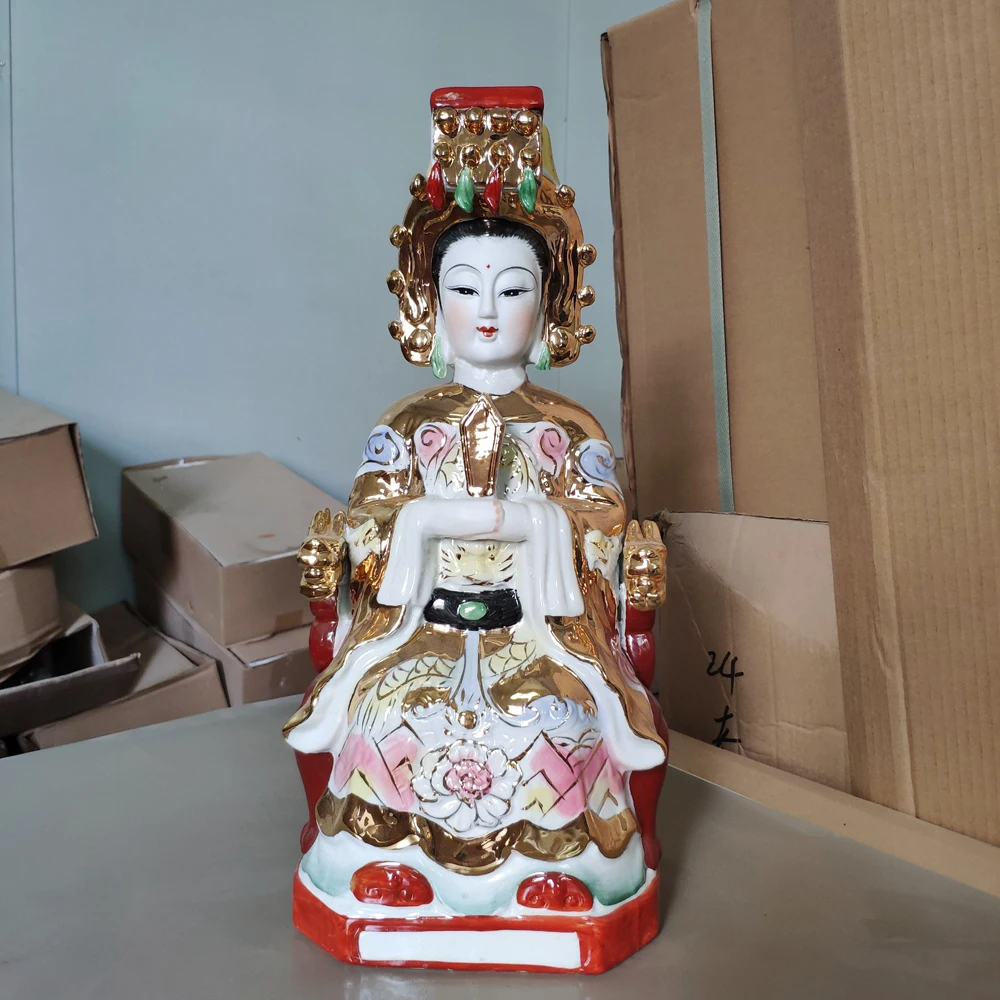 Southeast Asia HOME OFFICE Company SHOP TOP Efficacious patron saint GOD Ma zu sea Guan yin FENG SHUI porcelain statue