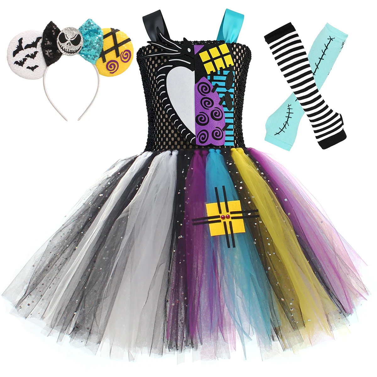 Jack Skellington and Sally inspired Tutu Dress Nightmare Before Christmas Tutu Costume for Halloween Fancy  Dress Up Clothes image 6