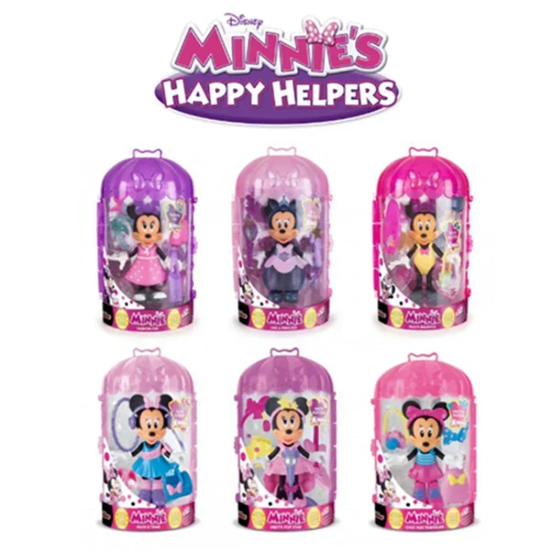 

Disney Mickey Mouse Clubhouse Minnie Doll Happy Helpers Series Fashion Fun Minnie Girl Playing House Dressing Toy Children Gifts