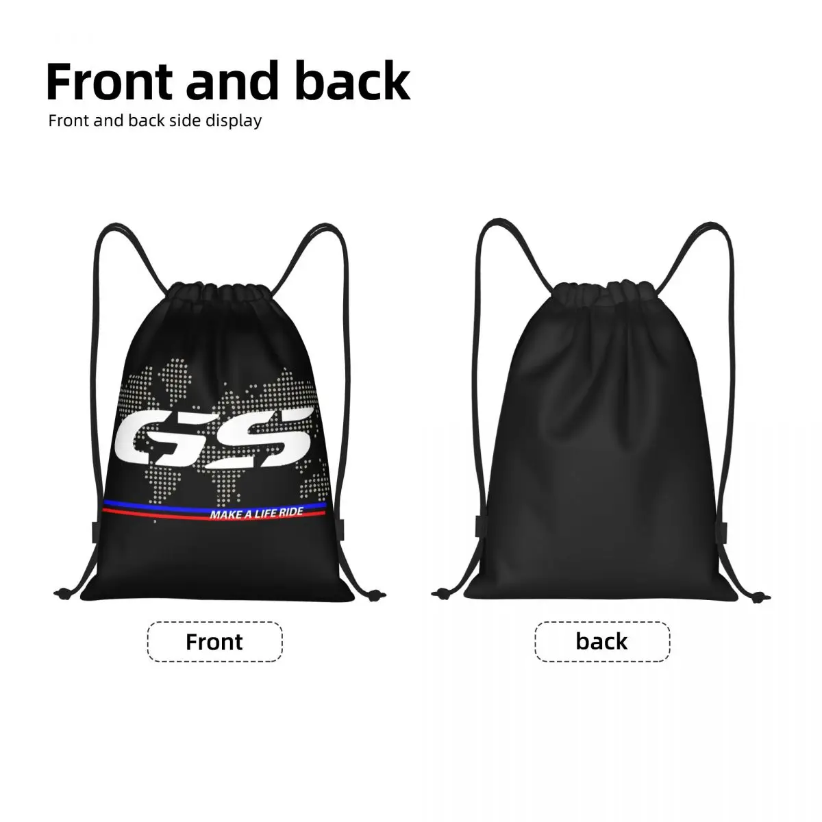 GS Map Motorcycle Adventure Drawstring Bag Women Men Portable Sports Gym Sackpack Endurance Training Backpacks