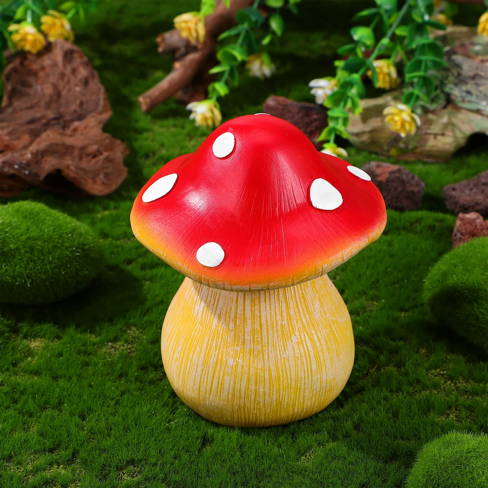 Mushroom Fake Box Outdoor Key Hider Resin Garden Decorative Storage Container Hidden Key Holder For Outside Waterproof