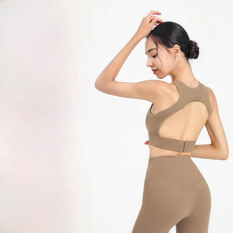 

Женский спортивный бюстгальтер высокой интенсивности, противоударный жилет для бега, фитнеса, йоги со съемными бретелями пуш-ап, пряжкой сзади