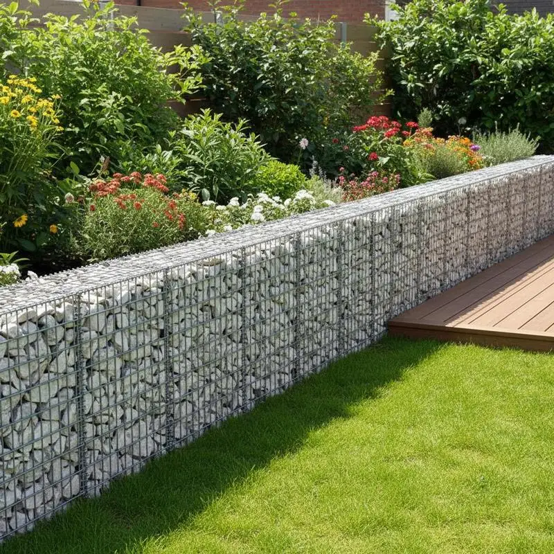 Verzinkter Stahl-Gabionenkorb 200x30x100 cm Drahtgitterkäfig für Stützmauer Gartenzaun Erosionsschutz DIY