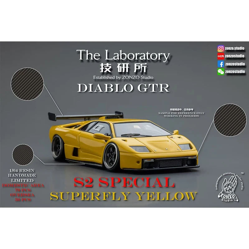 The Laboratory 1:64 Diablo GTR Resin Diorama Car Model Collection Miniature Toy