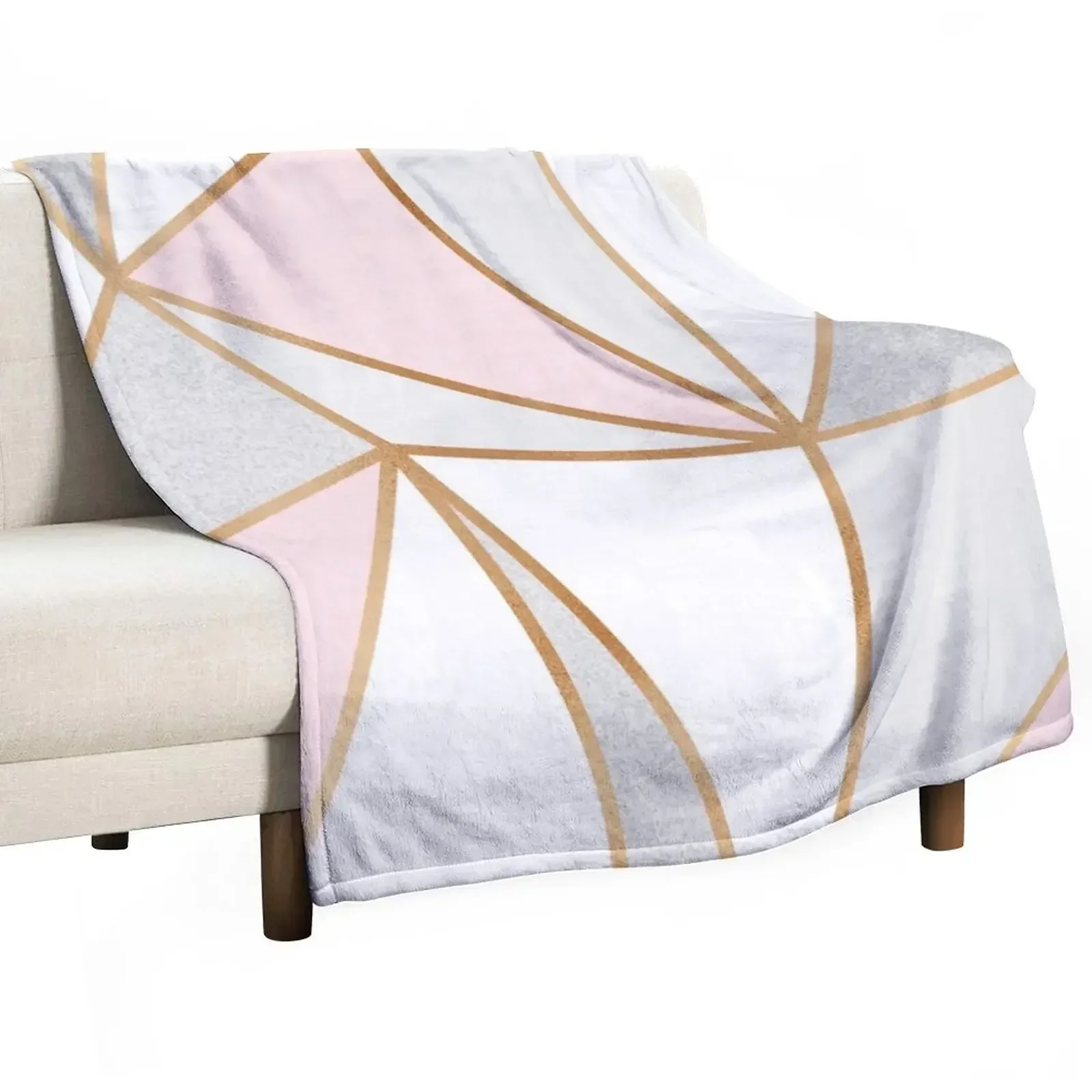 

Pink, Grey & Gold Geo Throw Blanket Furry Heavy blankets ands christmas gifts Blankets