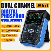 FNIRSI DPOX180H Dual Channel Oscilloscope, Functional Signal Generator, 180MHz-3DB Analog Bandwidth 500MSPS XY Mode