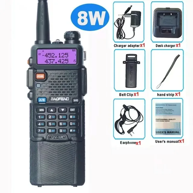 BAO FENG-Extended Version Walkie Talkie, 3800 High Power, Dual Frequency Radio, 8W, UV-5R, 2024