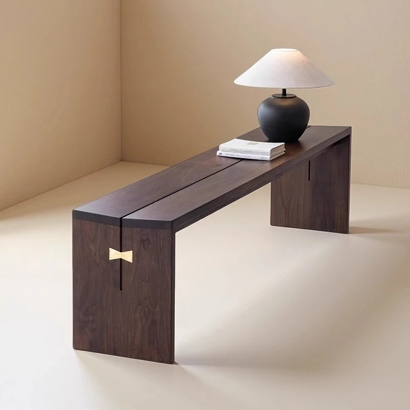 North American black walnut bench household living room shoe changing bench solid wood bench