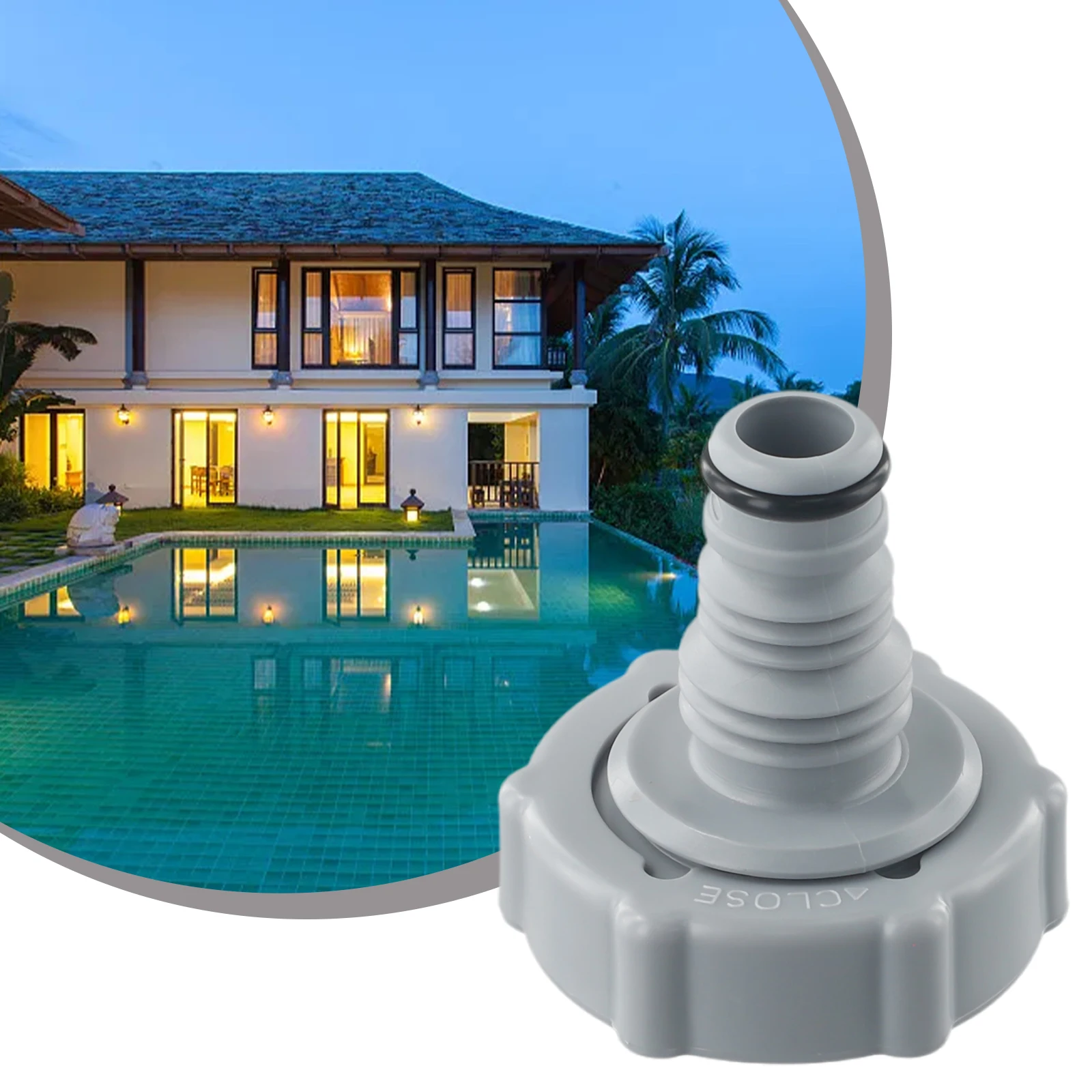 Pool Drain Valve P6H1419 Compatible with Hose Adapters for For draining Skimmer Lines Main Drain Pipes and Pump Casings