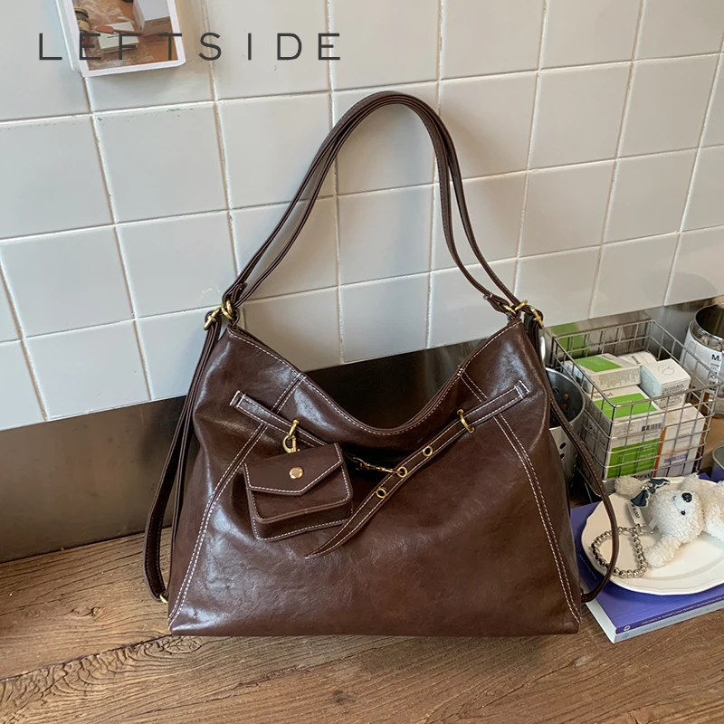 الجانب الأيسر المرأة الصغيرة بولي Leather حقيبة كتف جلدية 2025 الشتاء دلو حقيبة كروسبودي الفاخرة مصمم الاتجاه حقائب اليد والمحافظ النسائية