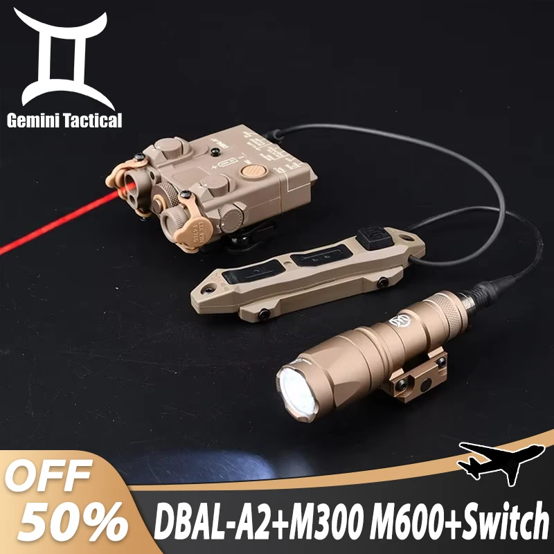 

Tactical DBAL-A2 Set Wadsn DBAL Red Green Single Laser M300A MINI Scout Light M600C Hunting Flashlight With Dual Function Switch