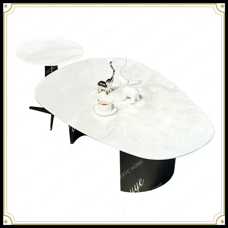 X-S Luxury Stone Coffee Table Special-shaped Living Room  Natural Marble Coffee Table High-end HG