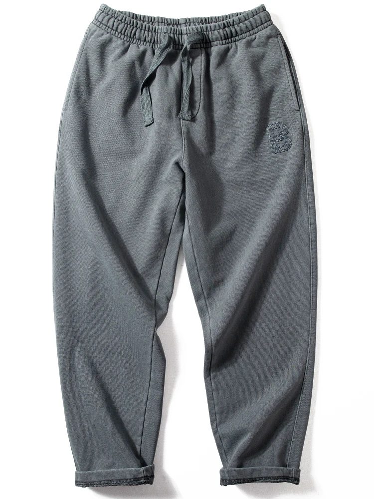 

Men's Autumn Winter Heavyweight Waed Cotton Sweatpants Loose Straight Leg Sports Trousers Retro Vintage Youth Sle