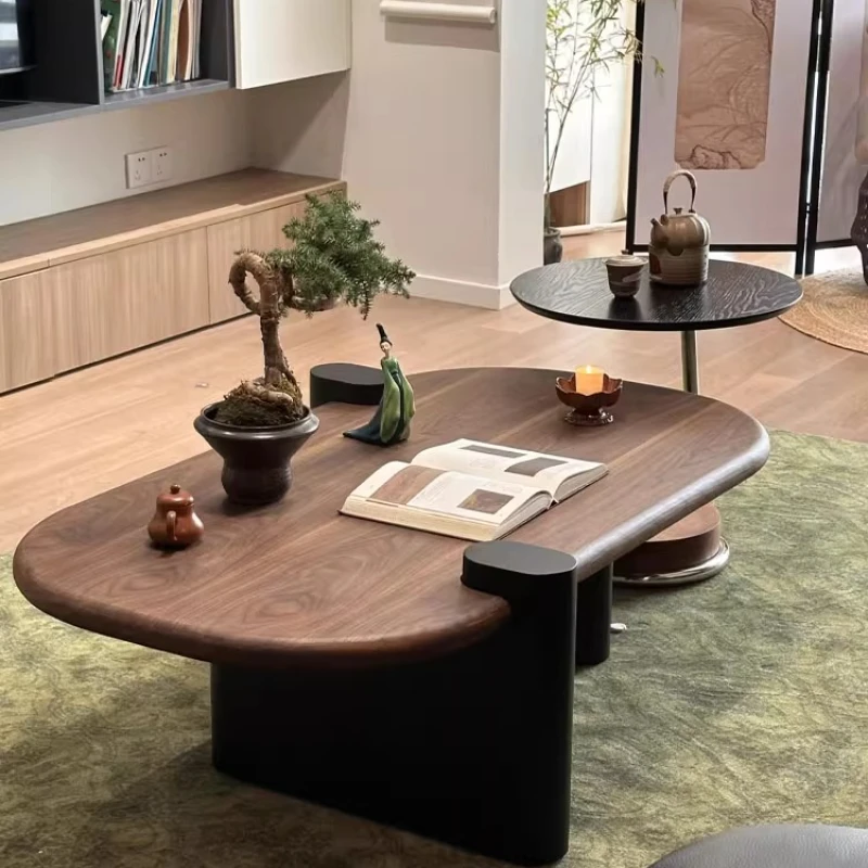 

Japandi Irregular Coffee Table Decor Black​ Nesting Luxury Coffee Table Japanese Poker Mesa De Centro Sala Home Furniture