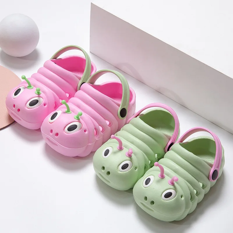 Children Garden Shoes Cute Cartoon Caterpillar Beach Sandals Babies Summer Slippers High Quality Kids Slippers Flip Shoes 2021