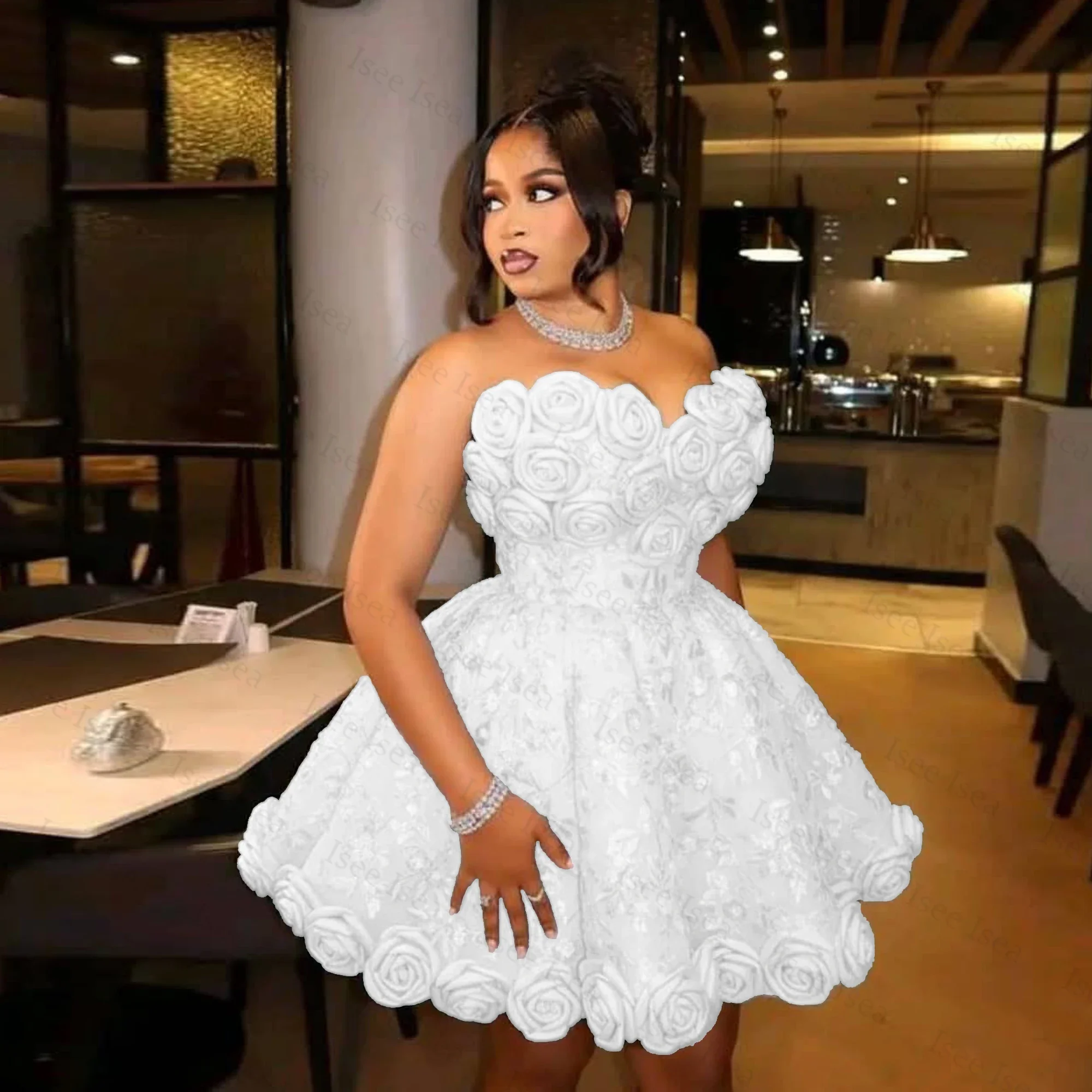Flowers Short Cocktail Dresses for Women Sweetheart Corset Mini Lace Mini Birthday Party Dinner Homecoming Dress Customized image 6