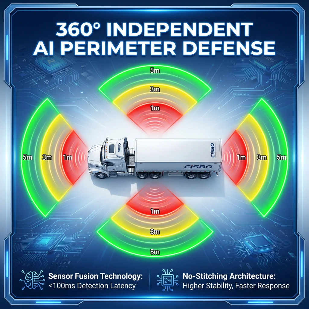 No Calibration 4-CH AHD 1080P AI Blind Spot Detection System IP69K Waterproof Heavy-Duty Camera Truck Bus 24/7 Safety ROHS