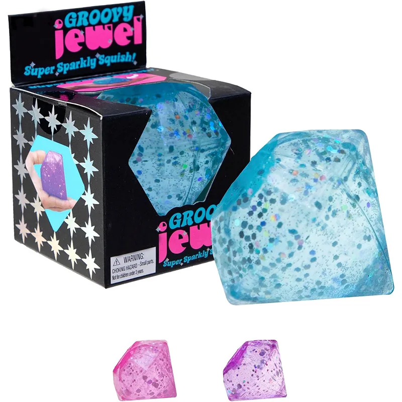 Brilhante diamante needoh cubos de gelo estresse ventilação bola lento rebote squeeze brinquedos alívio do estresse crianças adultos antiestresse brinquedo mole