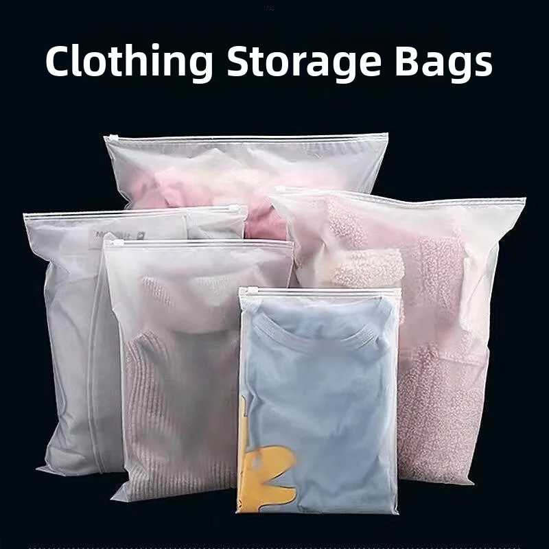 Travel Waterproof Plastic Zipper Bag Clothes Storage Bag for Business Trip Seal Wet Clothes Bag Disposable Garment Bag