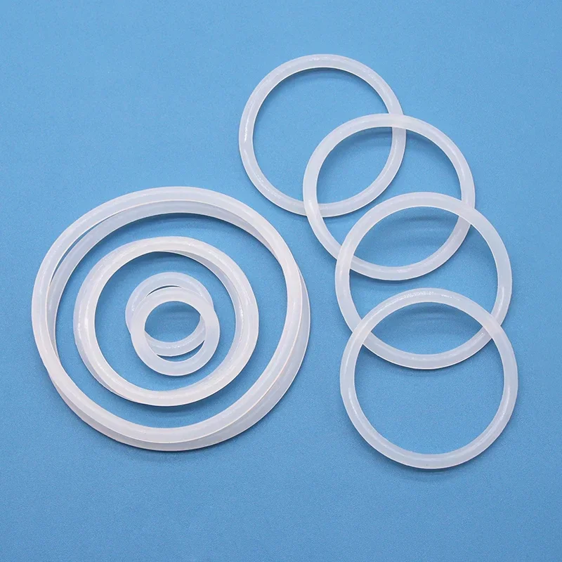 50pcs VMQ O Ring Thickness CS 2/3/3.5/4mm White Rubber Seal Rings OD 5-100mm Heat-Resistant Food Grade Silicone O-Ring